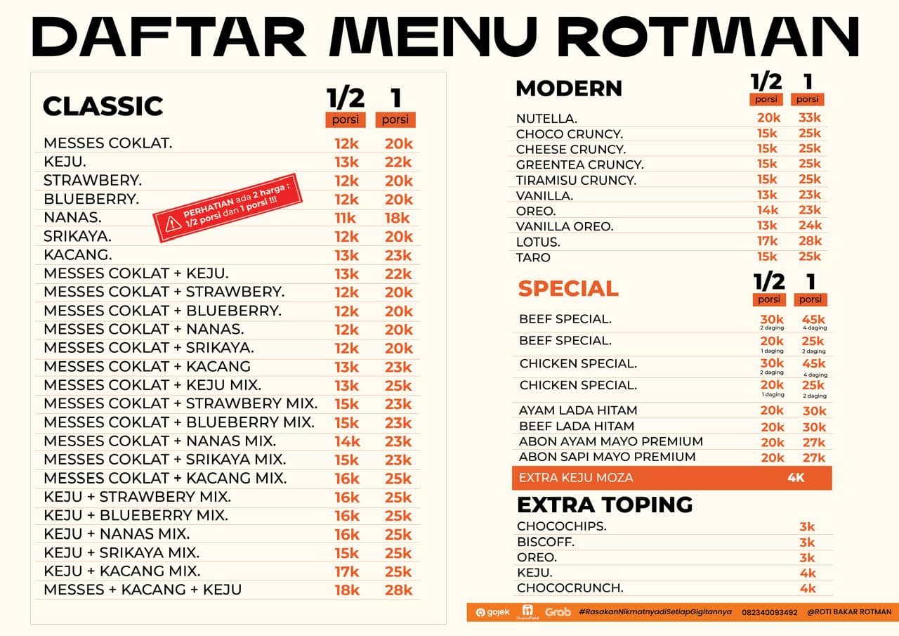 Menu ROTMAN Part 1